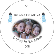 Snowman Photo Ornament - Personalized